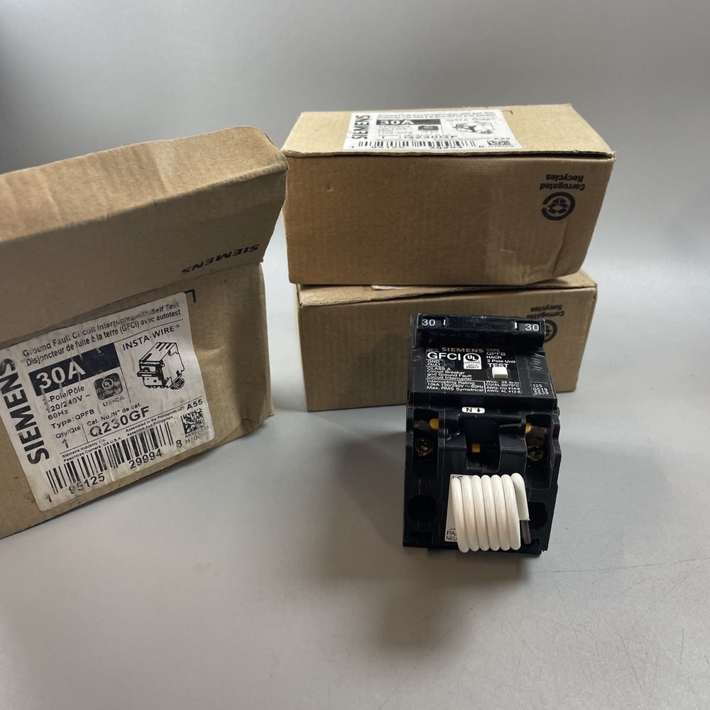 Lot Of 3 SIEMENS Q230GF 30AMP 2POLE GROUND FAULT CIRCUIT BREAKER 120/240 VAC